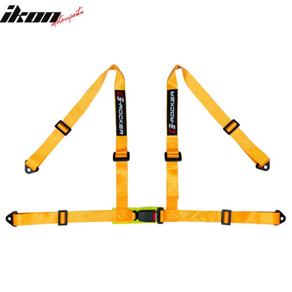 Universal Orange 2" 4 Point Buckle Racing Seat Belt Harness Nylon