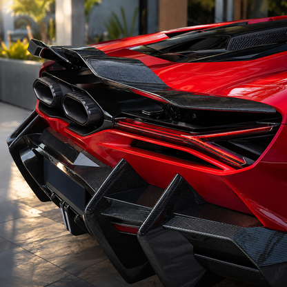 Aggressive Prepreg Dry Carbon Fiber Rear Spoiler Wing for Lamborghini Revuelto