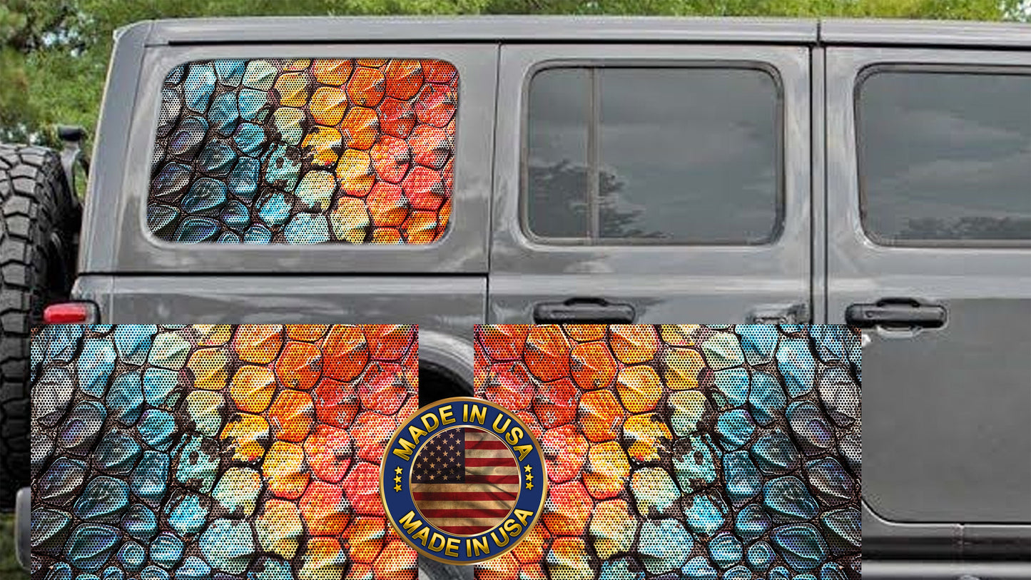 Dragon scales Rear quarter window see through graphic