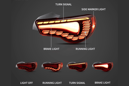 Scion FR-S Subaru BRZ Toyota 86 GT86 FT86 GTS Style LED Tail Lights (2012-2020)