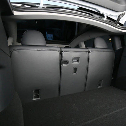 Leather Seat Back Protector with Storage for Model Y | Waterproof | Anti-Kick