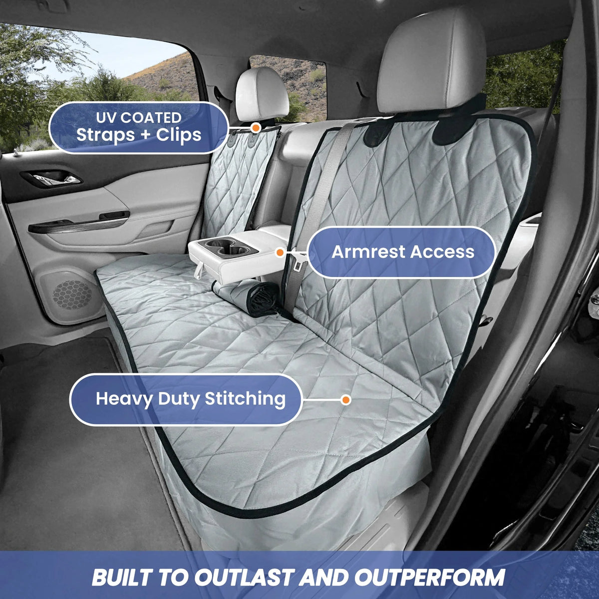 Rear Seat Cover for Fold Down Seats - No Hammock - XL