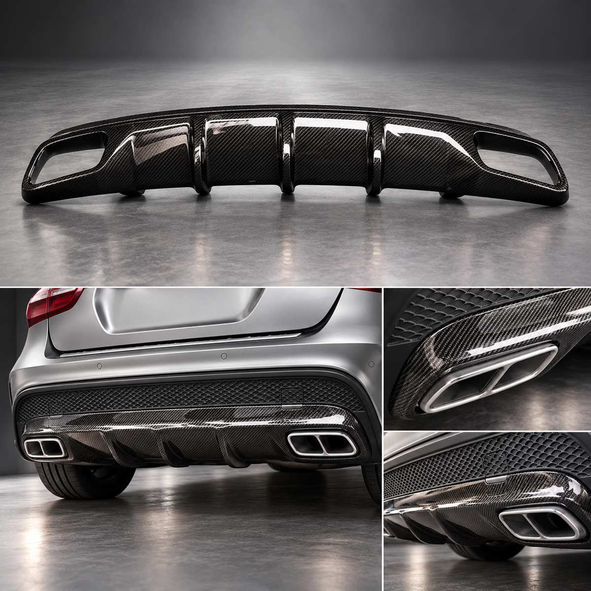 Carbon Fiber Performance Rear Diffuser for Mercedes Benz GLA X156