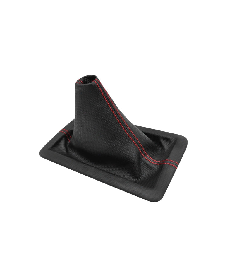 2005-2009 Ford Mustang GT Red Stitch Carbon Fiber PU Leather Shift Boot Cover