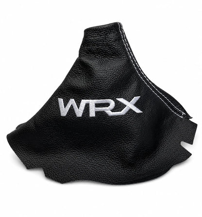 Leather Handbrake & Shift Boot Cover with Embroidery for Subaru Impreza WRX Non STI
