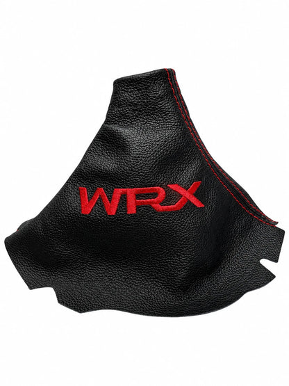 Leather Handbrake & Shift Boot Cover with Embroidery for Subaru Impreza WRX Non STI