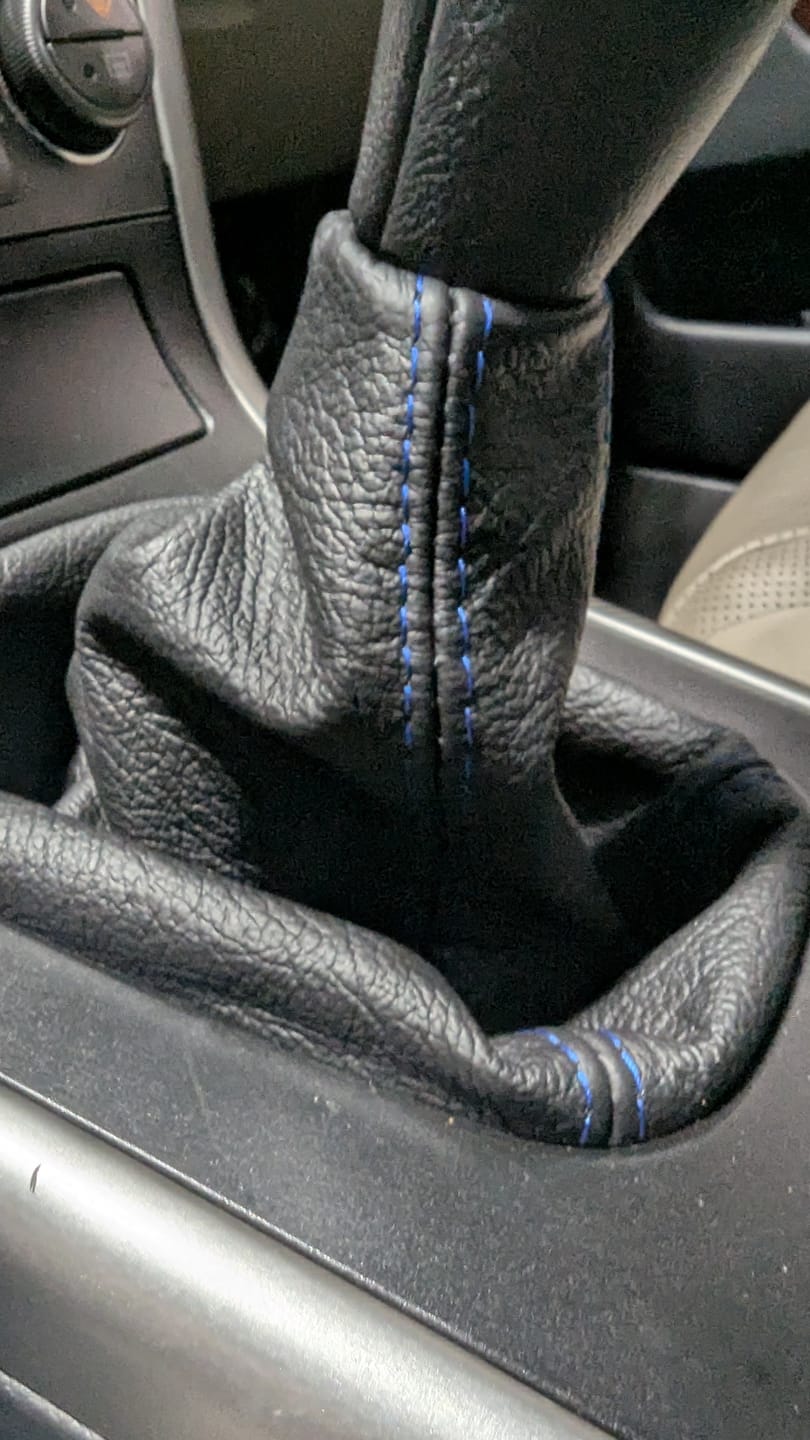 For 2003-2010 Subaru Legacy Outback Genuine Leather Parking Brake & Shift Boot Cover Set