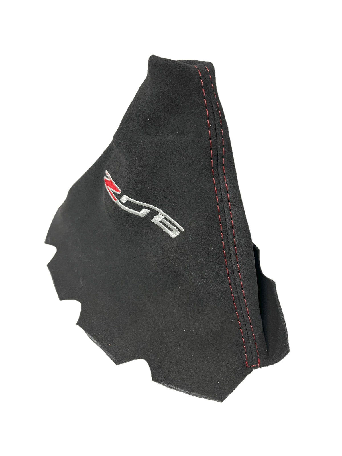 Black Leather/ Suede Shift Boot Cover with Embroidery For Chevy Corvette C5 Z06 2001-2004