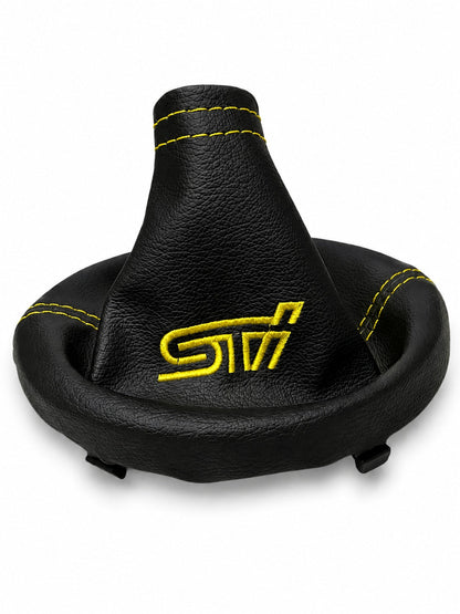 For SUBARU STI 2015-2021 Embroidered PU Leather Shift & Handbrake Boot Cover