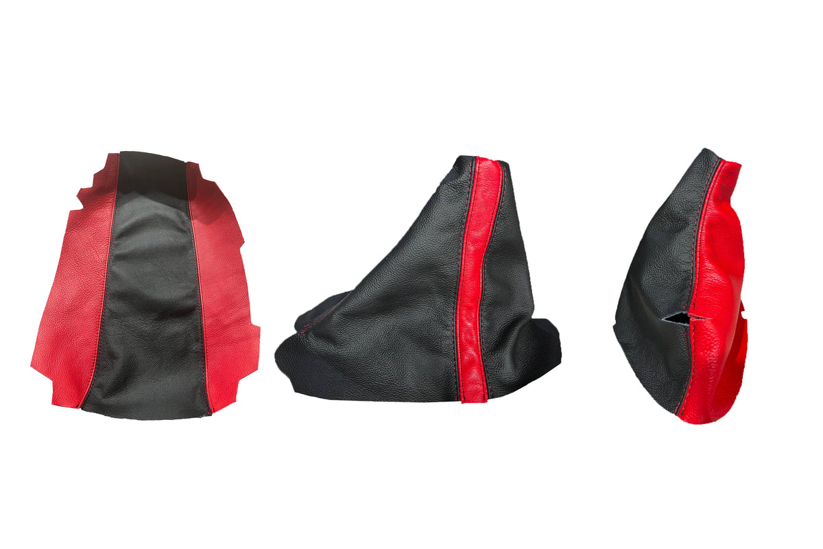 Black & Torch Red Leather Interior Piece Cover Set AUTOMATIC Transmission For 1997-2004 Chevy Corvette C5
