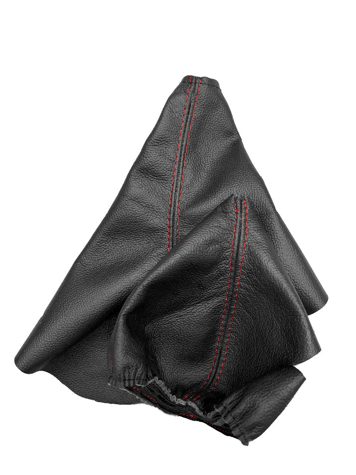 Red Stitch Genuine Leather AUTOMATIC Shift & Parking Brake Boot Cover For 2005-2013 Chevy Corvette C6
