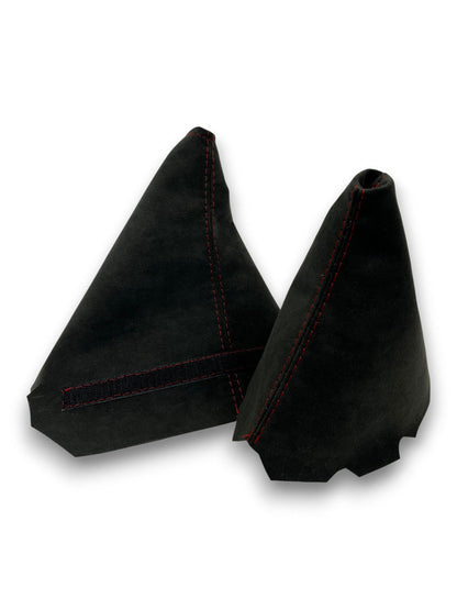 Italian Alcantara 9002 Emergency Brake & Shift Boot Cover Set For Chevy Corvette C5 1997-2004