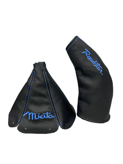 Embroidered Leather Handbrake & Shift Boot Cover For 1989-1997 MAZDA MIATA MX-5