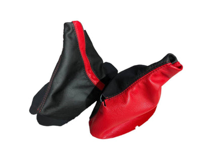 Black & Torch Red Leather Interior Piece Cover Set AUTOMATIC Transmission For 1997-2004 Chevy Corvette C5