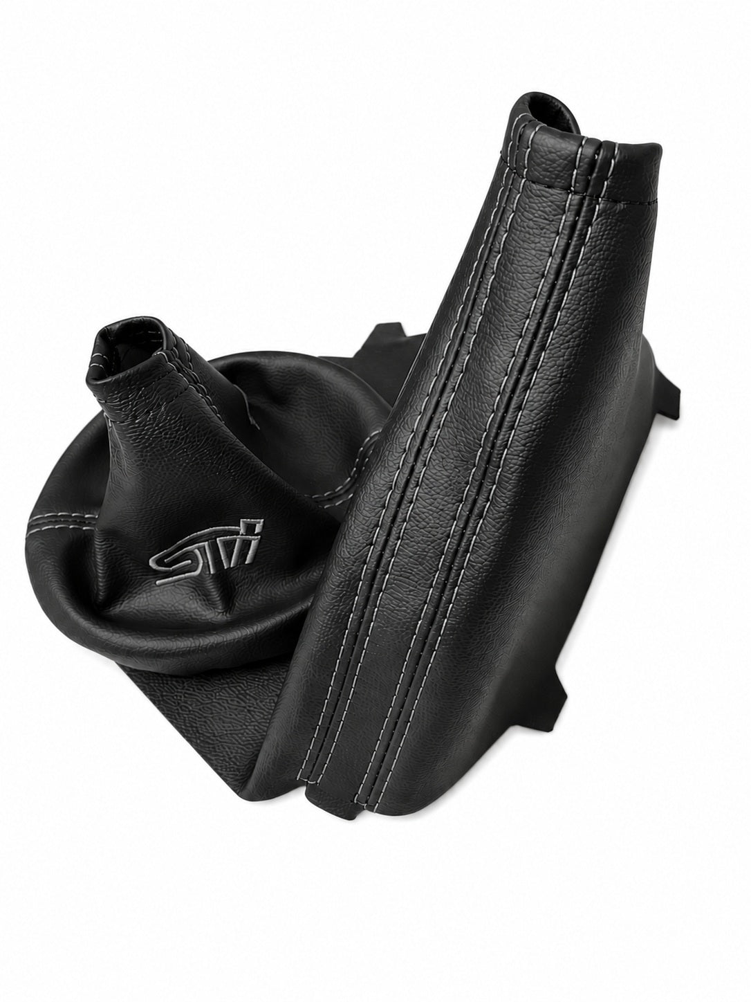For SUBARU STI 2015-2021 Embroidered PU Leather Shift & Handbrake Boot Cover