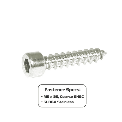 ZSPEC M5x25mm Coarse Socket-Head Socket Cap SHSC Fasteners, Stainless, 10-Pack