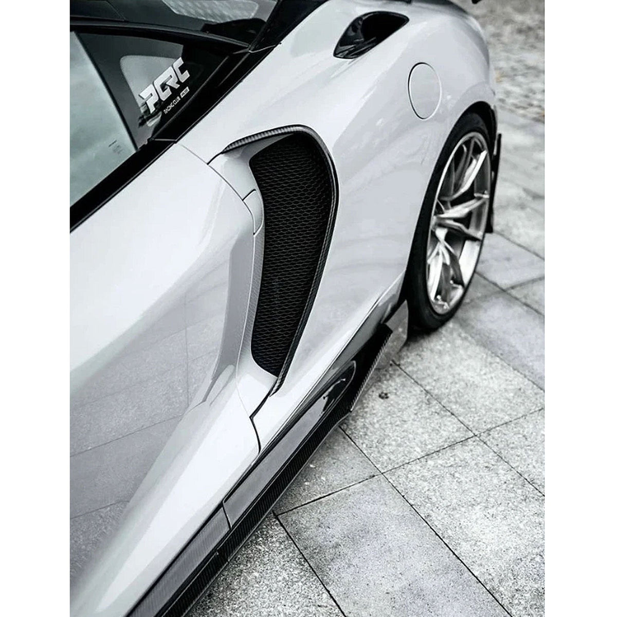 MWD Style Carbon Fiber Side Skirt Extension for McLaren GT
