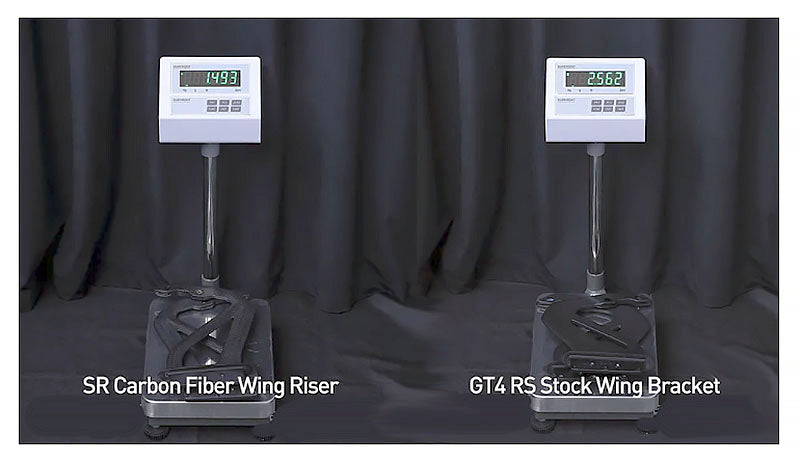 SilverRocket Dry Carbon 3" Wing Risers | Porsche GT4 RS