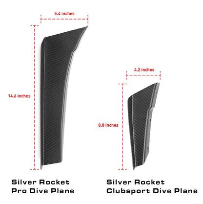 SilverRocket Dry Carbon Fiber Pro Dive Planes | Porsche 718 GT4 RS