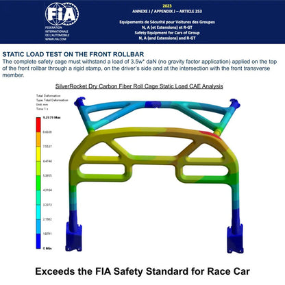 SilverRocket Dry Carbon Fiber Roll Bar for Porsche Cayman 718/981 | FIA Certified