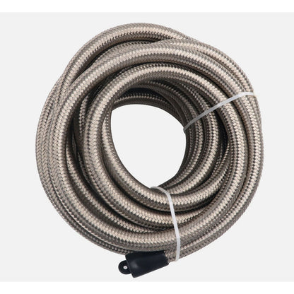 Silver Fuel Hose Oil Gas Air Line AN6-AN8-AN10 Stainless Steel Braided BOOSTED