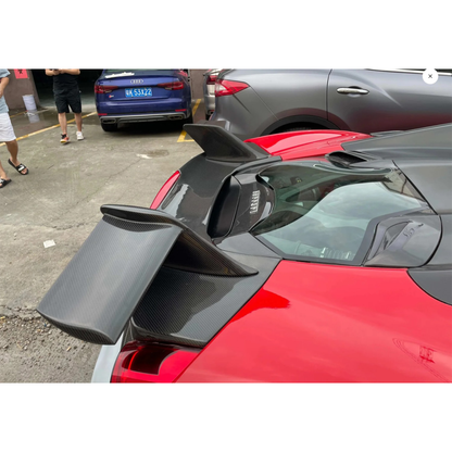 Carbon Fiber Rear Engine Bonnet Cover Window for Ferrari 488 Spyder