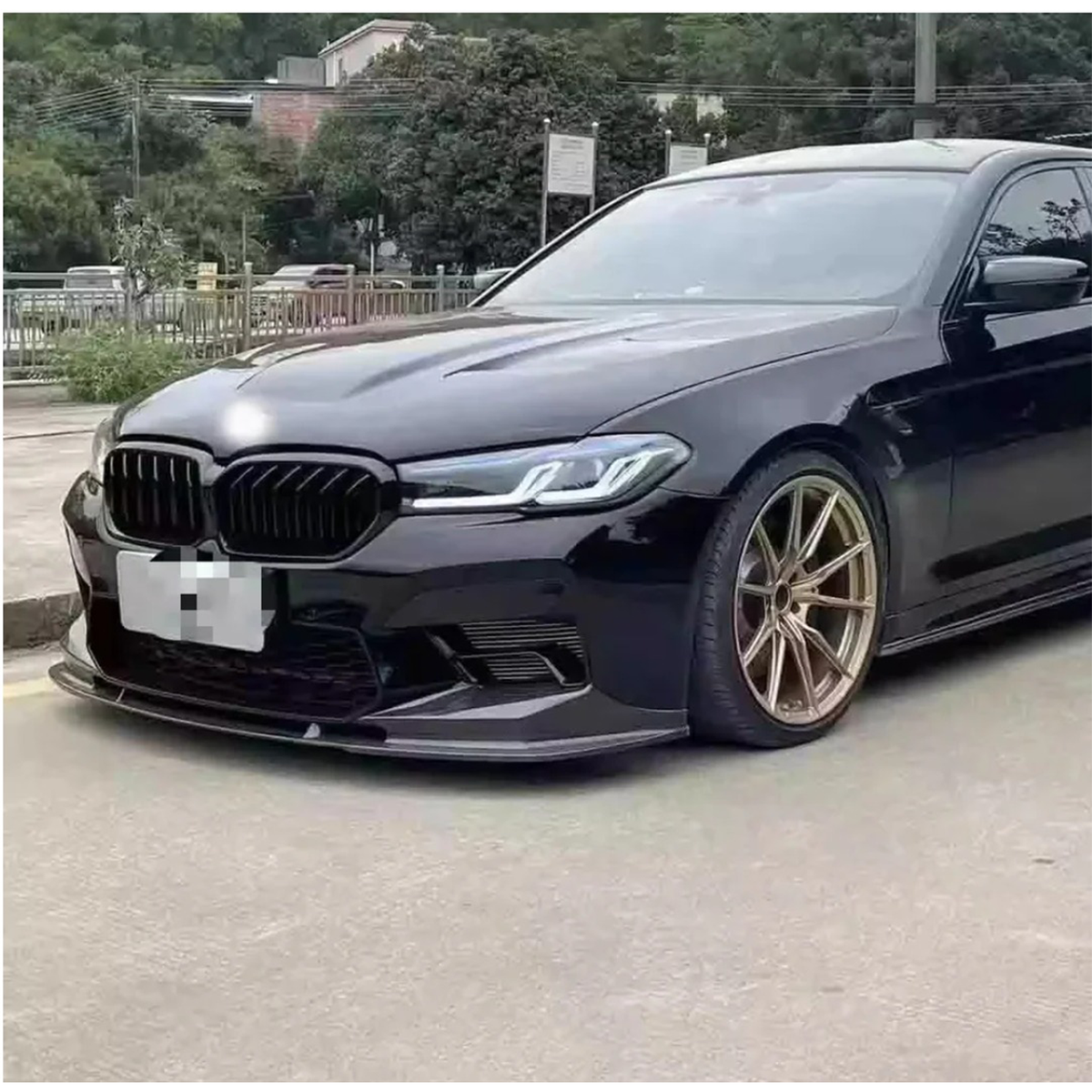 Aggressive M Style Carbon Fiber Front Splitter Lip for BMW F90 M5 G30 LCI