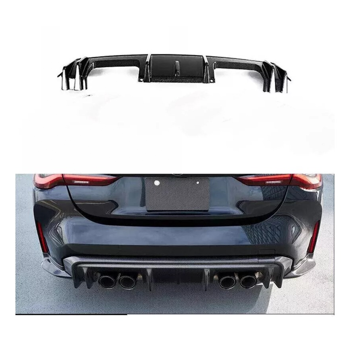 Carbon Fiber Rear Diffuser Corner Extensions for BMW G80 M3 G82 M4