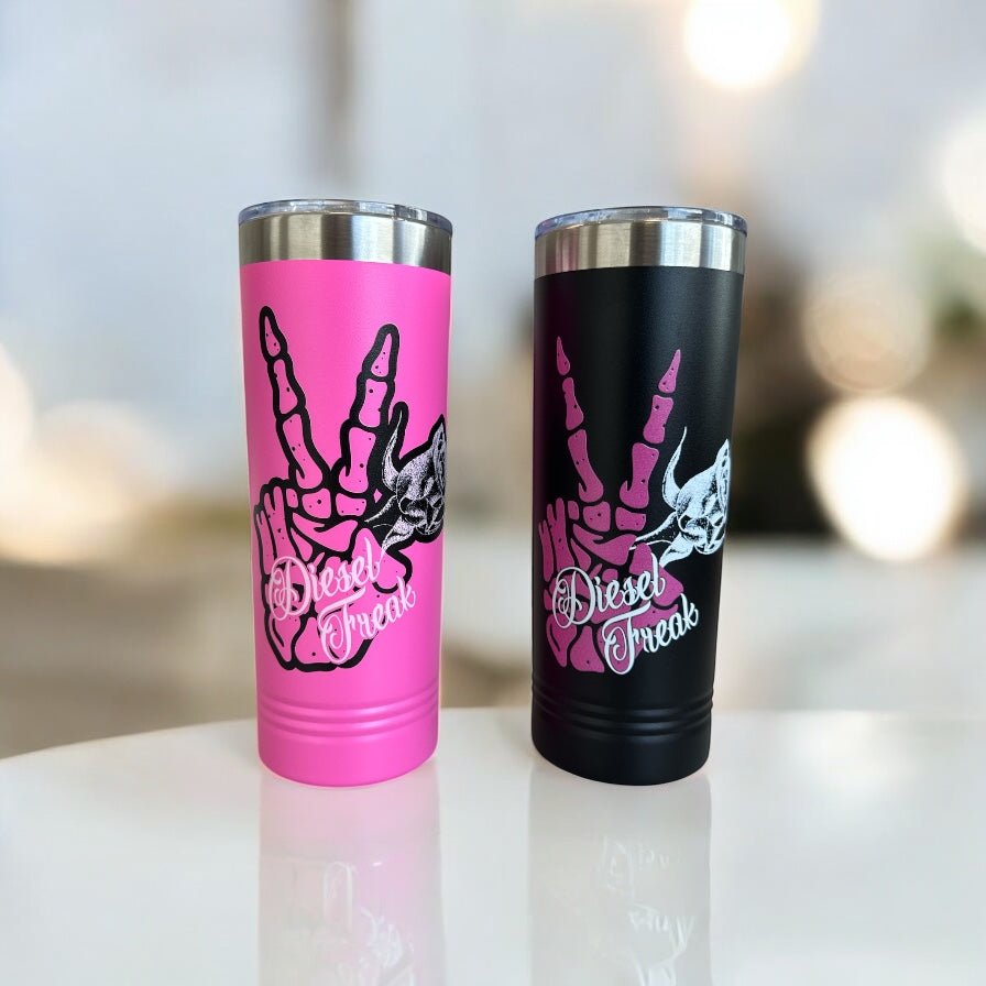 Skully Hand Rose Skinny Tumbler