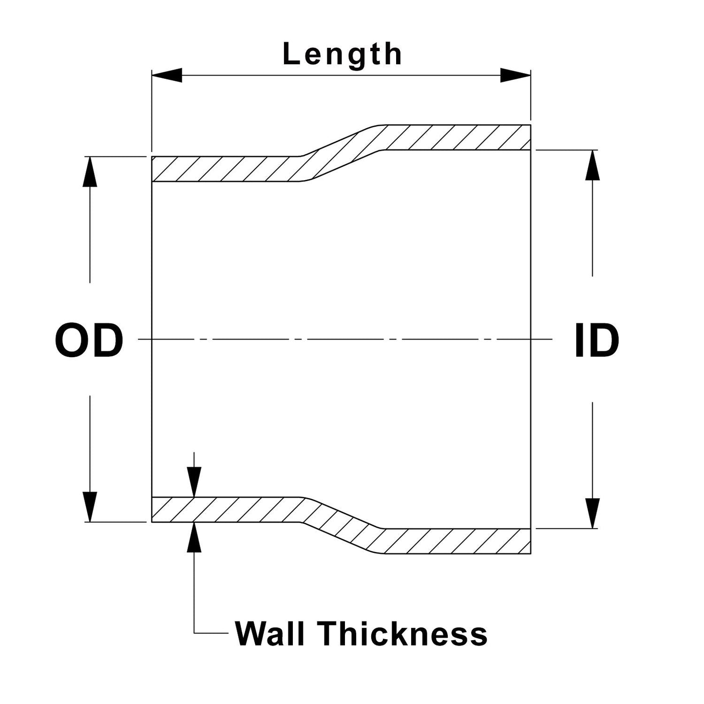 HPS Performance Products HPS 1-1/2" OD to 1-1/2" ID, 6061 Aluminum Slip Fit Transition Reducer Tube Joiner, 4" Long