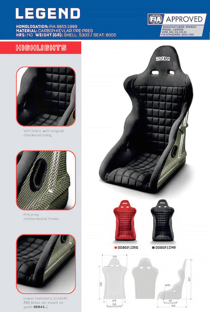 Sparco Legend Kevlar Racing Seat