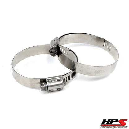 HPS Performance Products HPS Stainless Steel Worm Gear Liner Hose Clamp SAE 36 2pc Pack 1-13/16" - 2-3/4" (46mm-70mm)