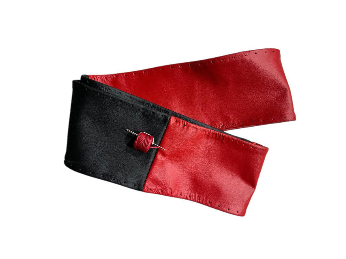 Black & Torch Red Leather Interior Piece Cover Set AUTOMATIC Transmission For 1997-2004 Chevy Corvette C5