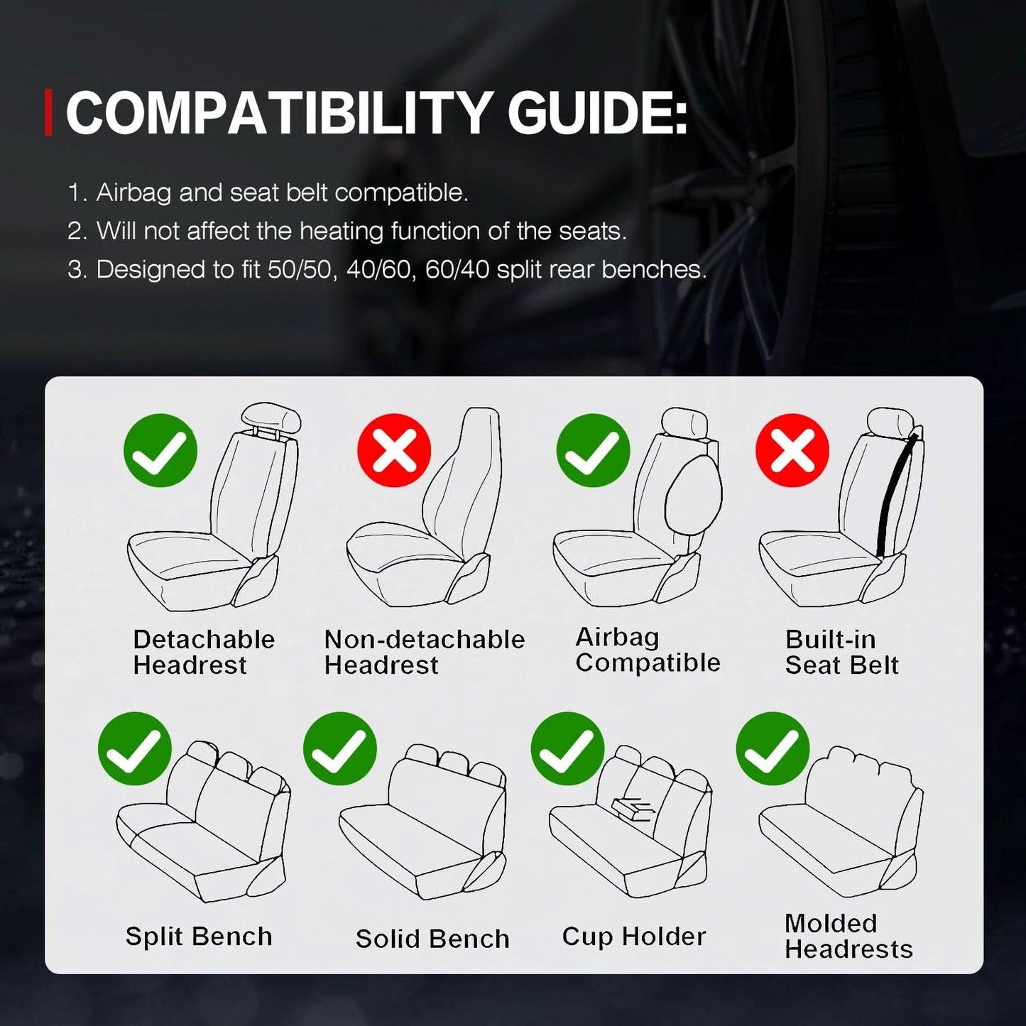 Universal Car Seat Covers Cushion Protecots PU Leather - 03 Style