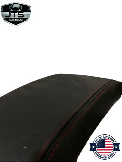 2008 - 2016 Subaru Impreza WRX STI Shift E-Brake Boot & Console Lid Cover Set In Black With Red Stitching
