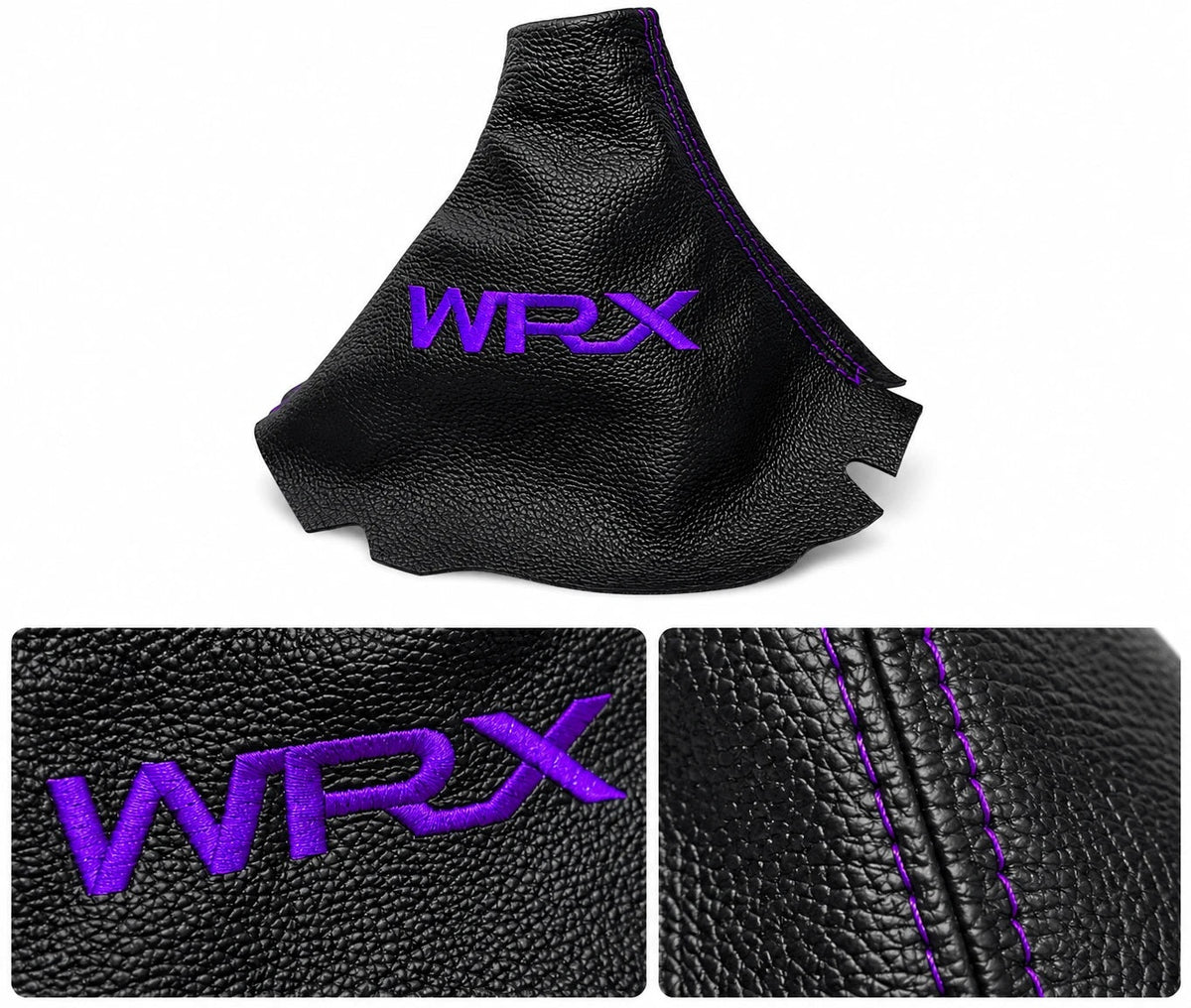Leather Handbrake & Shift Boot Cover with Embroidery for Subaru Impreza WRX Non STI
