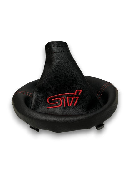 For SUBARU STI 2015-2021 Embroidered PU Leather Shift & Handbrake Boot Cover