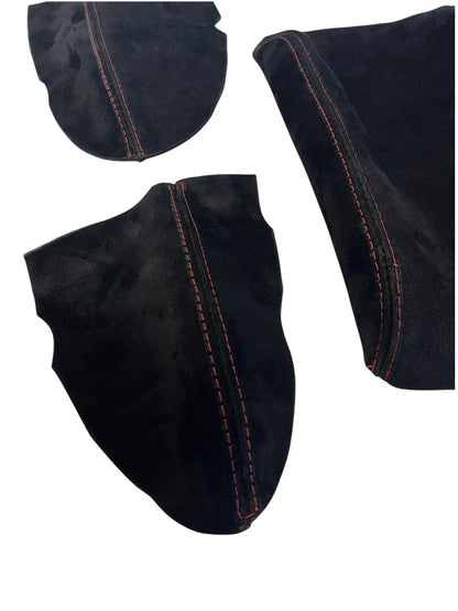 Red Stitch Suede Console Armrest 2x Door Armrest Cover For Subaru Impreza WRX STI 2008-2014