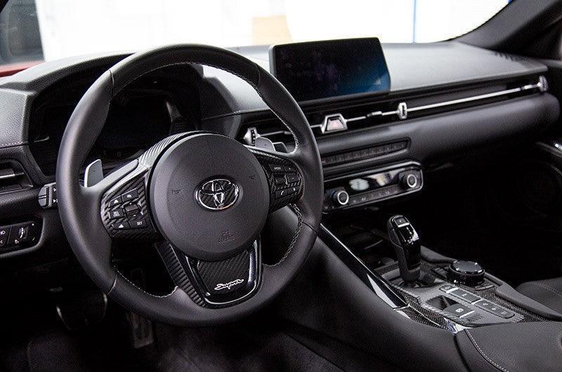 "Supra" Steering Wheel Trim Overlays (Full Set) - 2020+ Supra