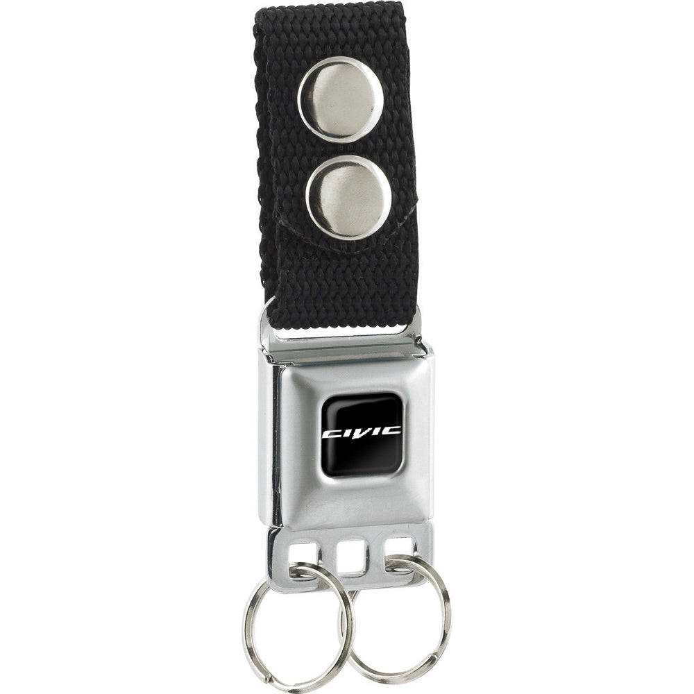 Keychain - Honda CIVIC Logo Full Color Black White - Black