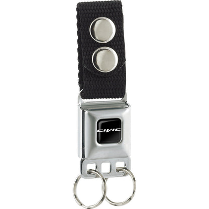 Keychain - Honda CIVIC Logo Full Color Black White - Black