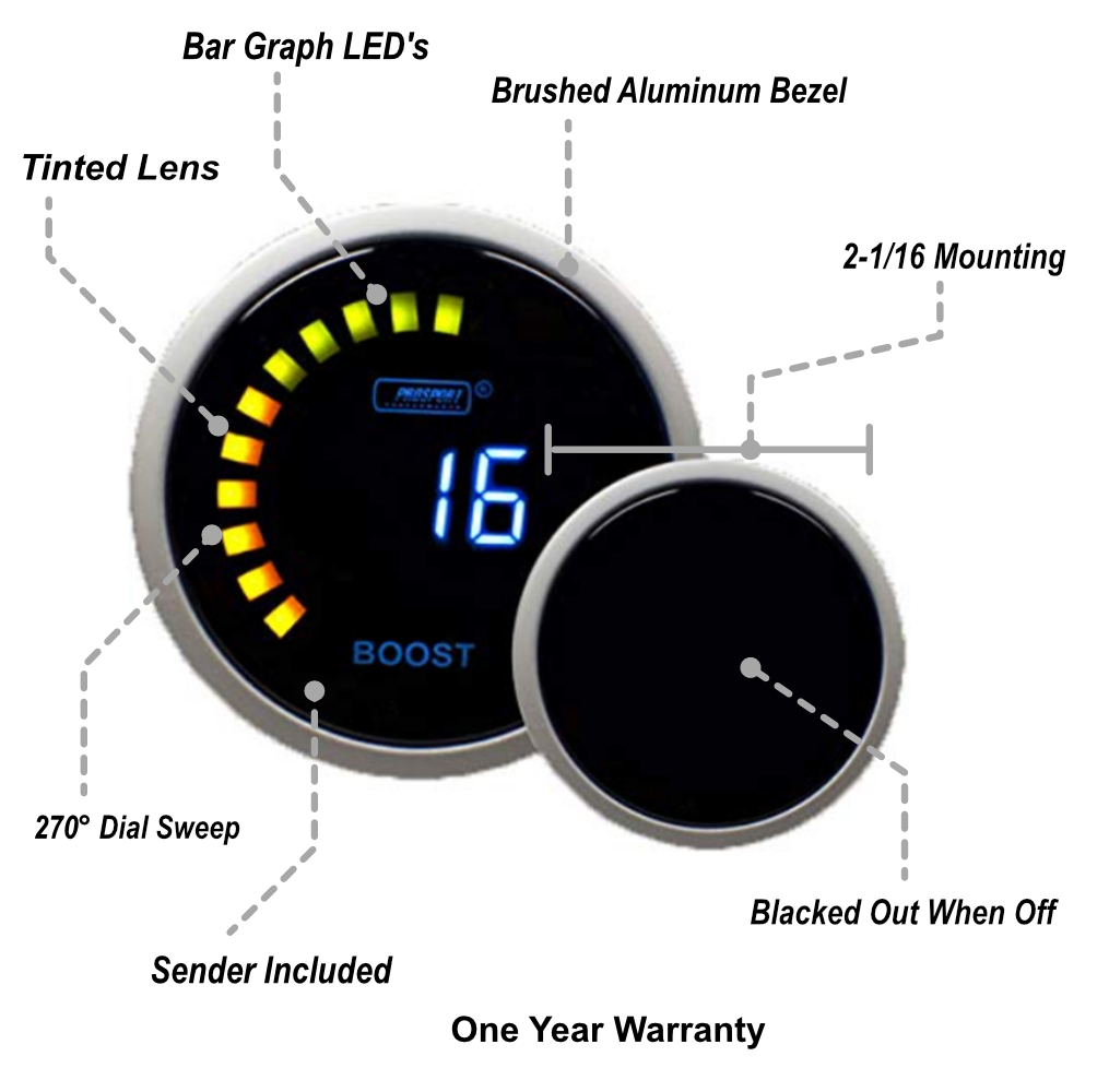 2-1/16" Digital Boost Gauge