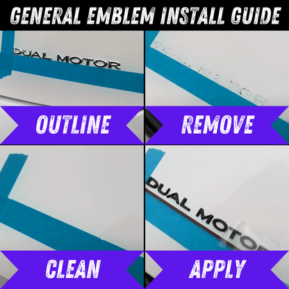 T Logos & Dual Motor Emblem Set | Tesla Model 3 & Model Y
