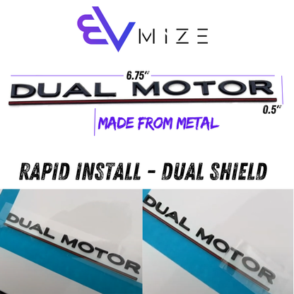 T Logos & Dual Motor Emblem Set | Tesla Model 3 & Model Y