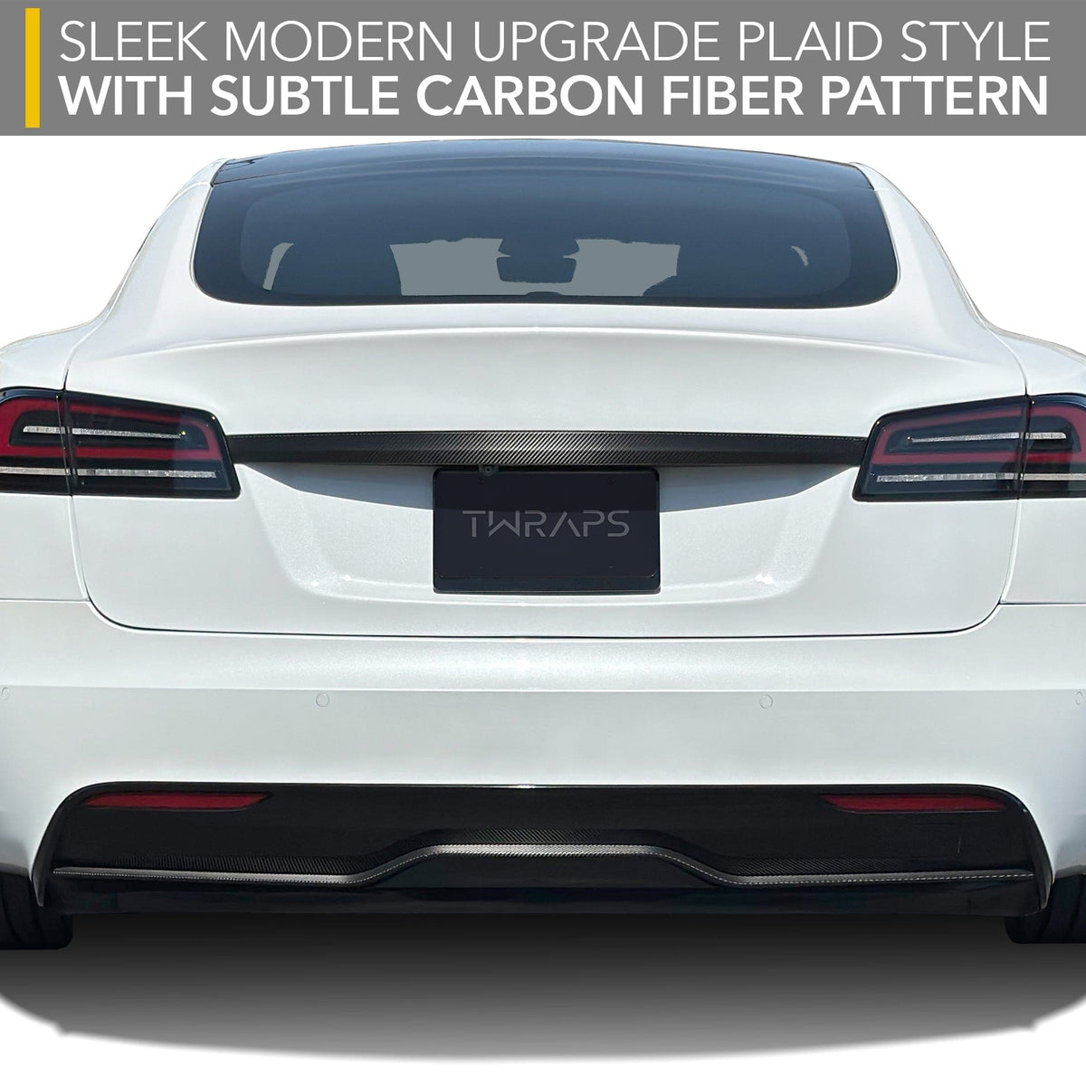 Rear Diffuser Lip Wrap | Carbon Fiber Decal for Tesla Model S 2021-2026