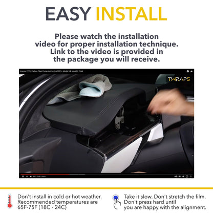 Interior PPF Kit | Tesla Model X Plaid 2021-2026 Refresh - Paint Protection Film Wrap for All Carbon Fiber Trims