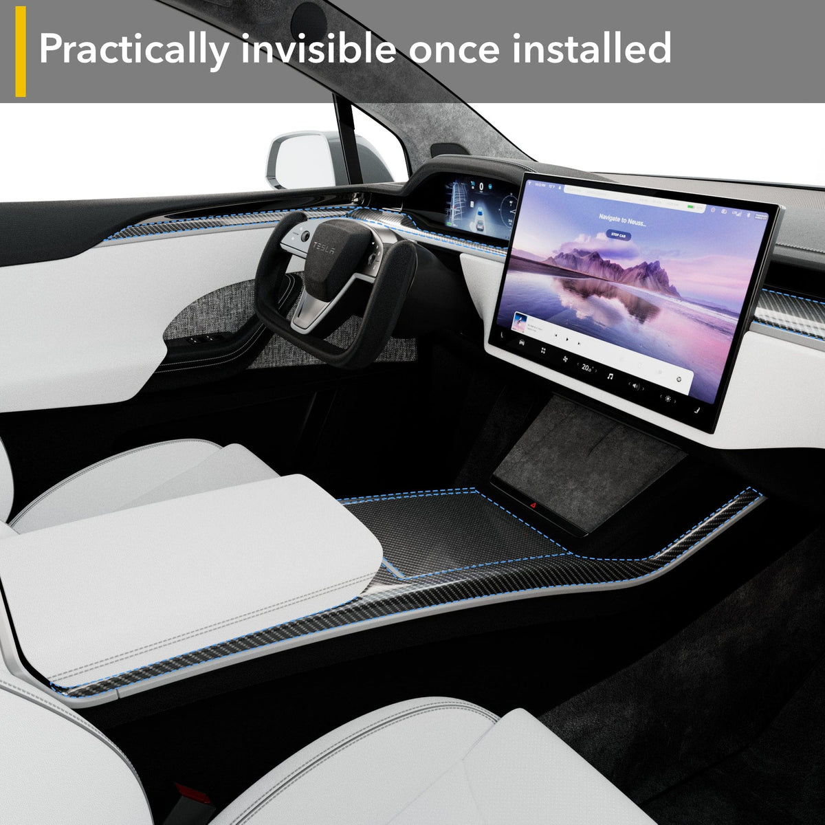 Interior PPF Kit | Tesla Model X Plaid 2021-2026 Refresh - Paint Protection Film Wrap for All Carbon Fiber Trims