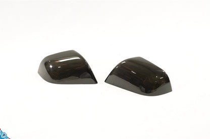 2017-2024 Tesla Model 3 & Model Y (MK1) OEM Style Dry Carbon Fiber Mirror Cover Overlays | FYBR Aerodynamics