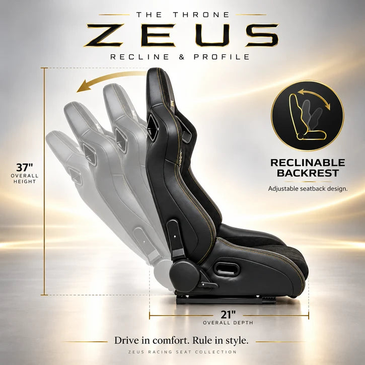 BULL BOOST ZEUS Collection The Throne Reclinable Racing Seats – Pair