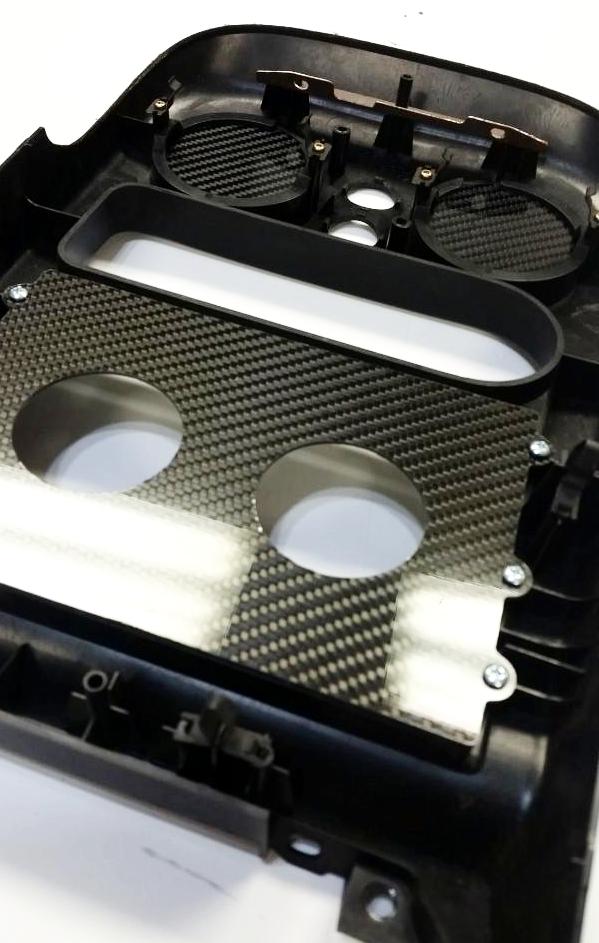 CARBON FIBER DELETE with 2 52mm gauges for 94-97 Mazda Miata Tombstone Radio Bezel